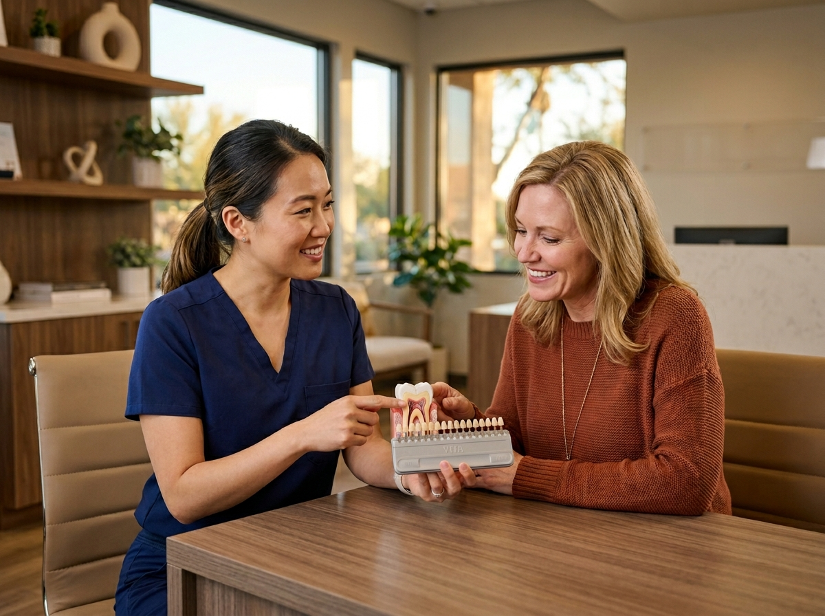 Patient enjoying life after teeth whitening treatment at TruSmile Now