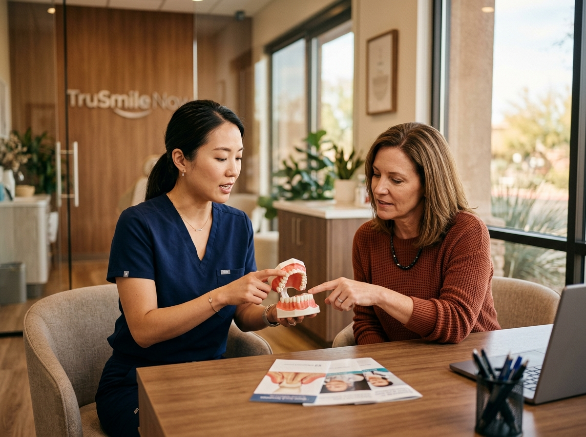 Patient enjoying life after gum disease treatment at TruSmile Now