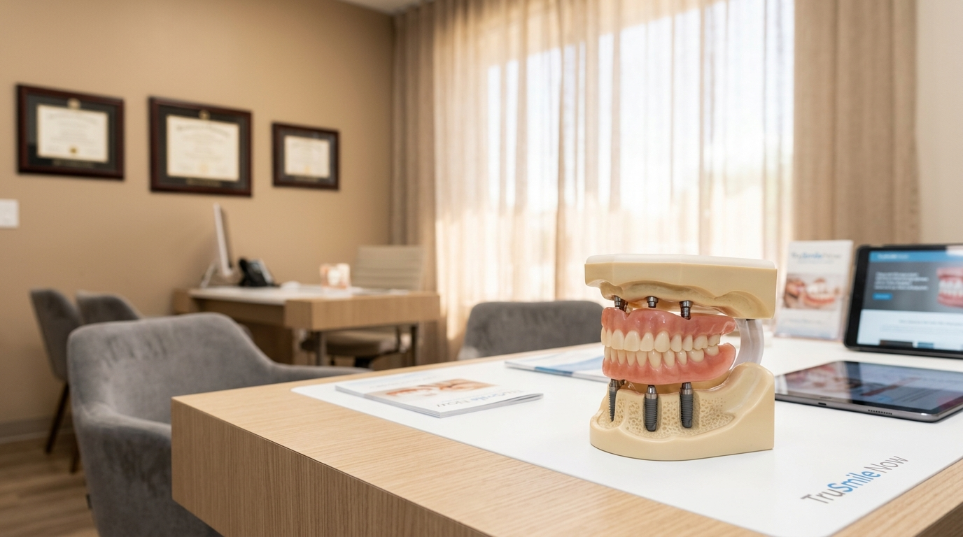 implant-supported dentures model at TruSmile Now Arizona