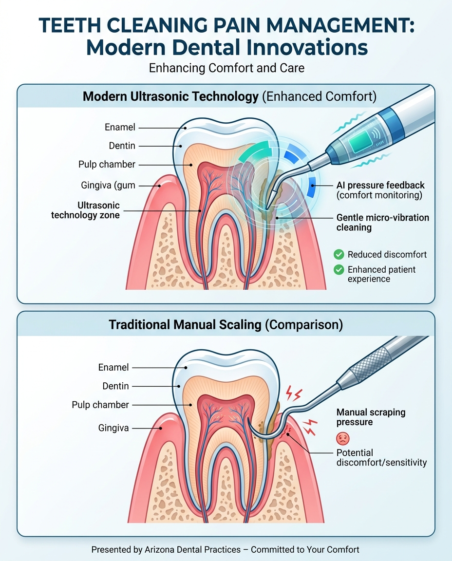 teeth cleaning painful procedure steps and process diagram