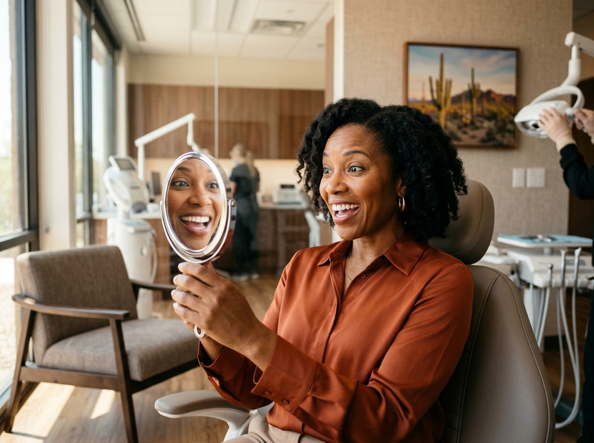 Patient smiling confidently after professional teeth whitening