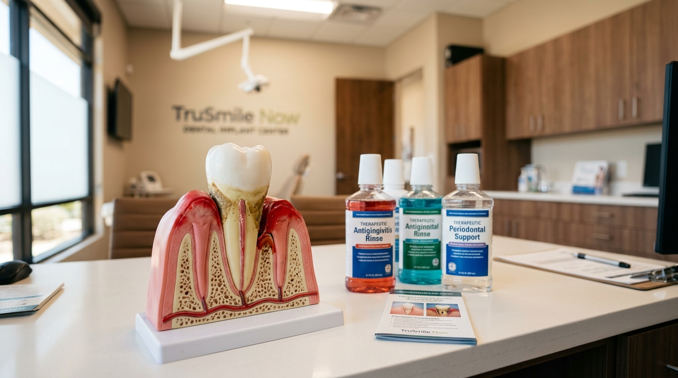 mouthwash kills gingivitis model at TruSmile Now Arizona