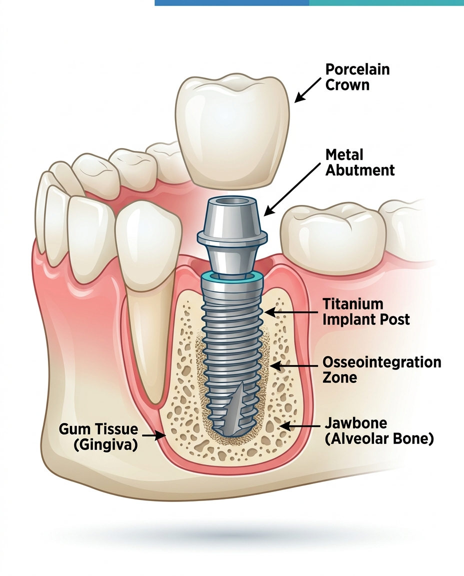 full mouth dental implants procedure steps and process diagram