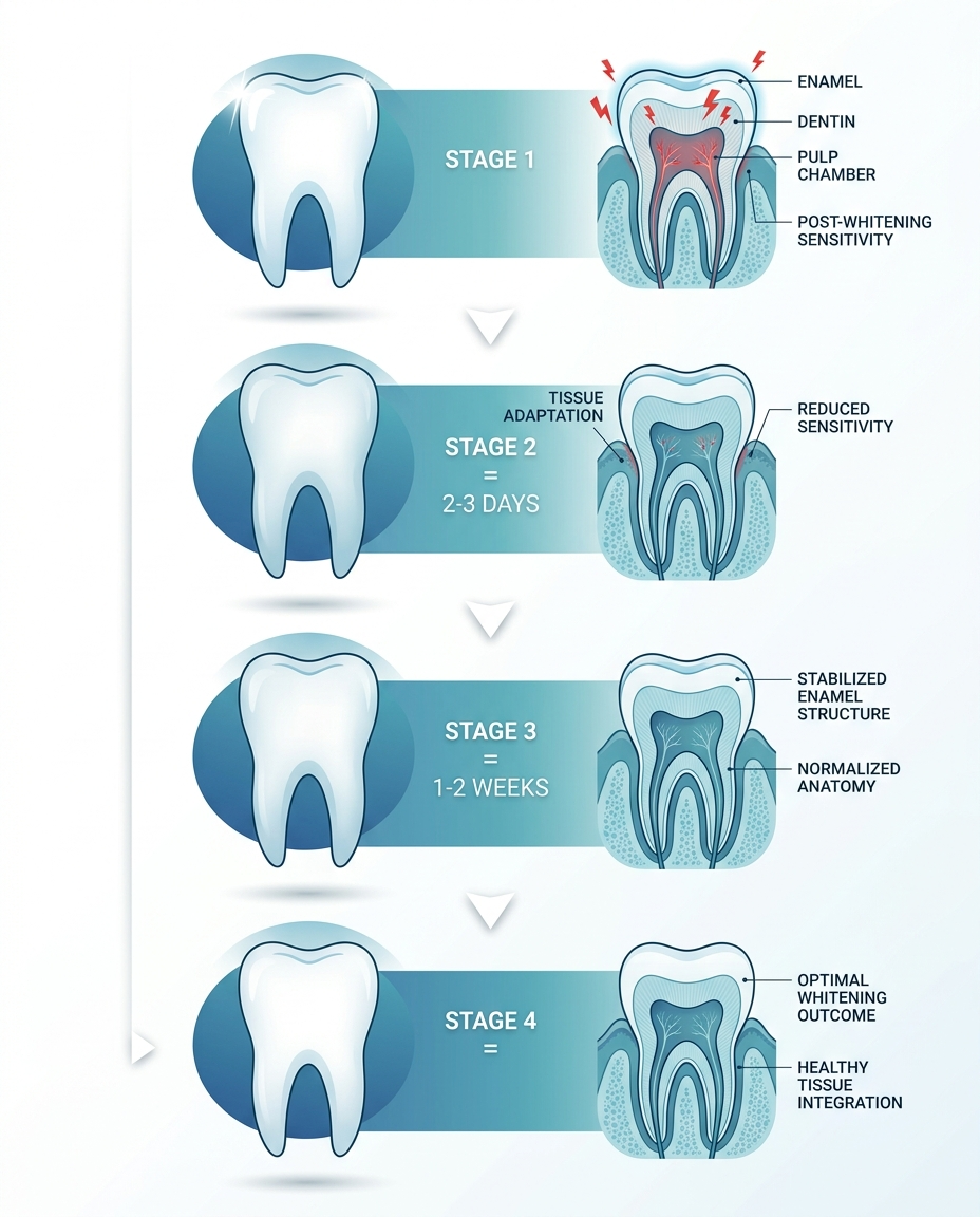 teeth whitening maintenance tips and timeline diagram